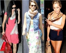 明星示范，絲巾，女人味，搭配