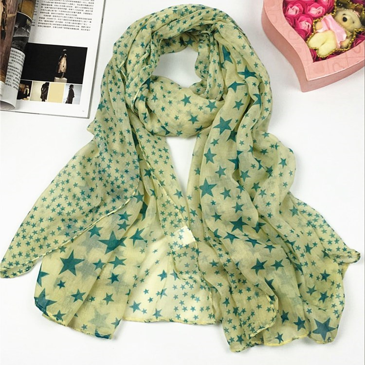 新款滿天星巴厘紗圍巾嫩綠 新款滿天星巴厘紗圍巾嫩綠