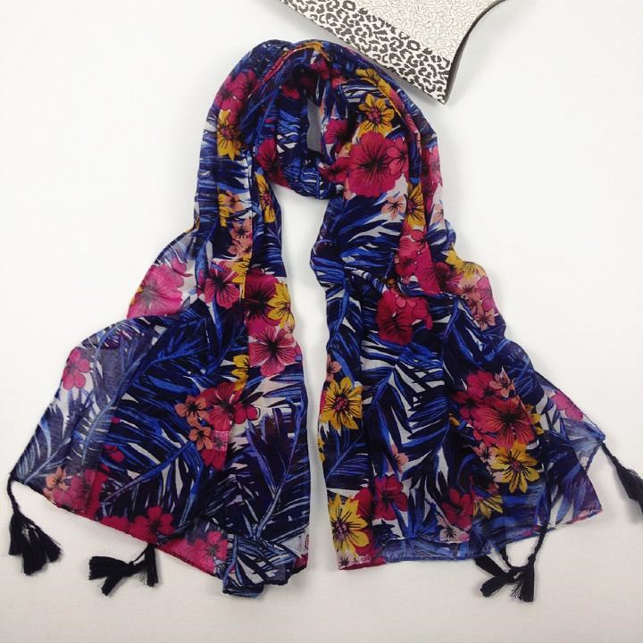 夏威夷風情掛須巴厘紗圍巾 夏威夷風情掛須巴厘紗圍巾